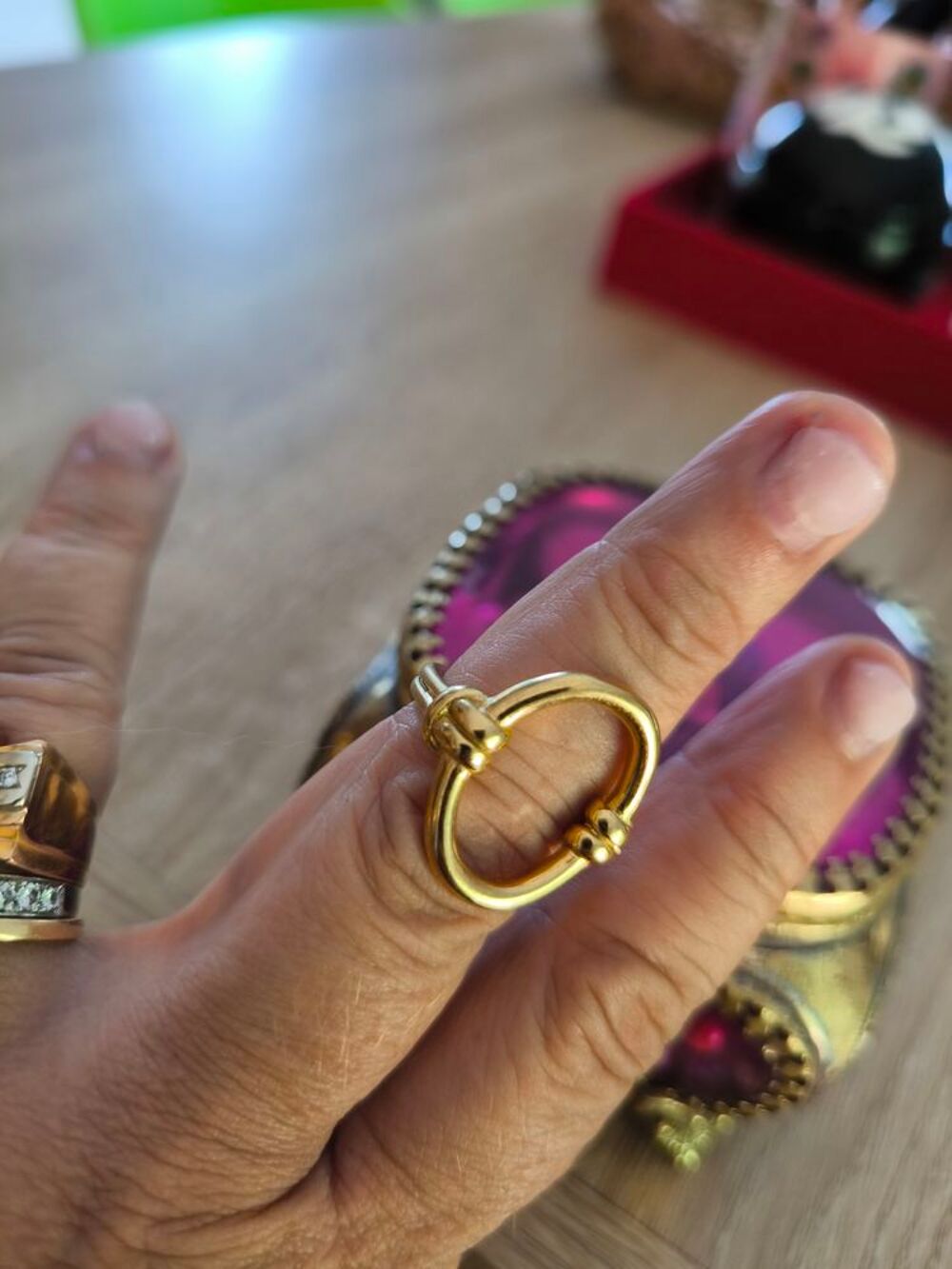 Bague acier inoxydable or tr&egrave;s design Bijoux et montres