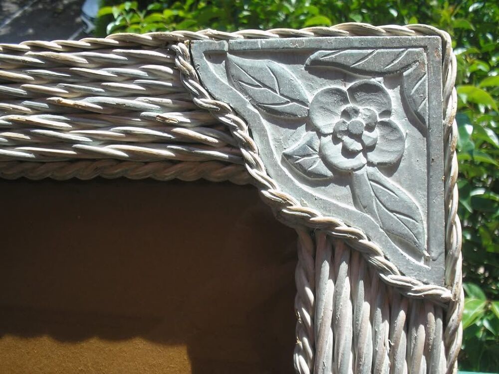 Cadre contour en osier et bois Décoration