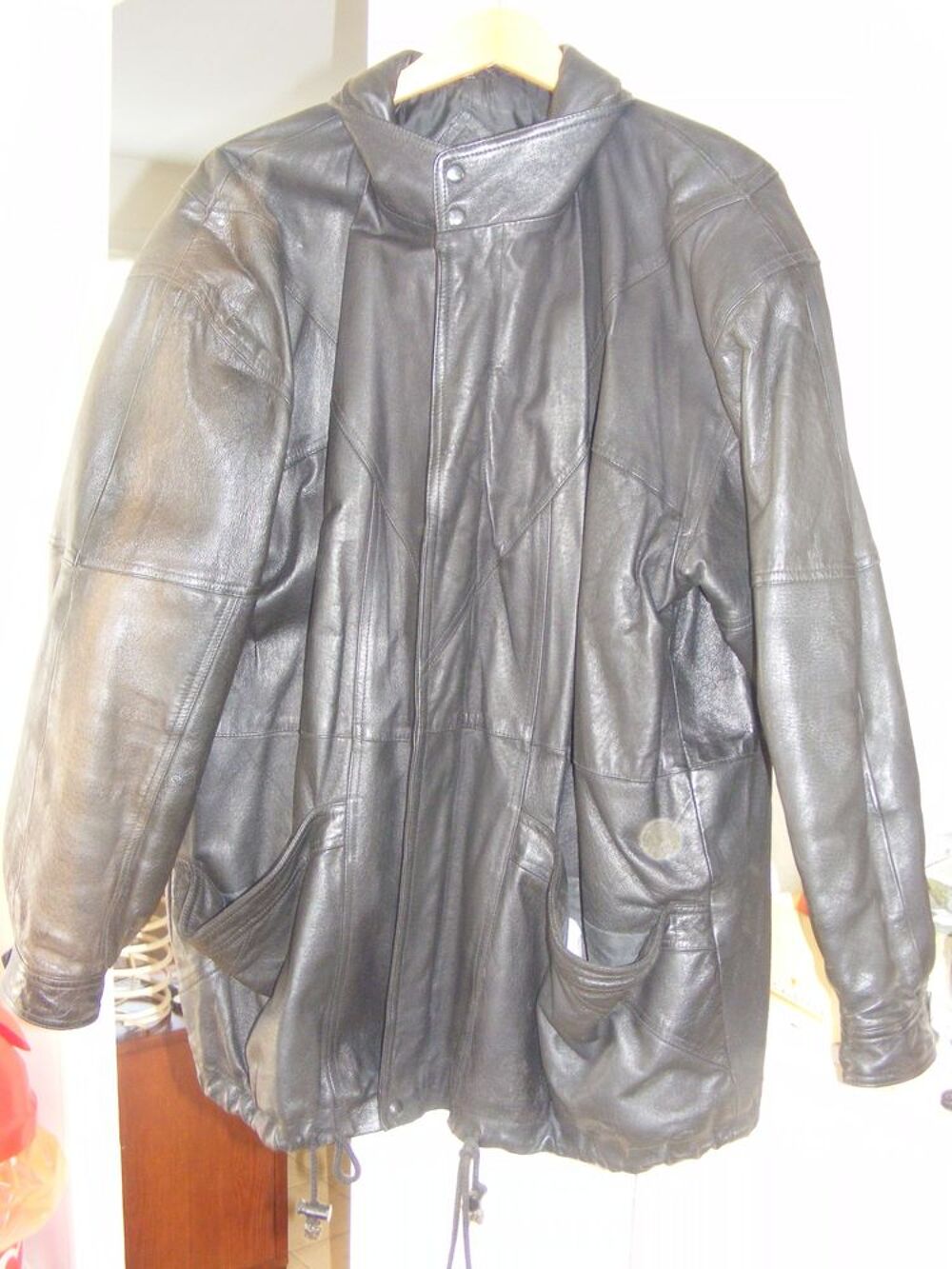 Veste cuir noir Homme Vêtements