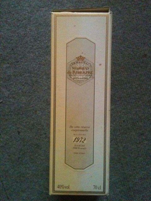 Bouteille carafe vide Armagnac Marquis de Riberpr� 70 cl 14 Bosc-le-Hard (76)