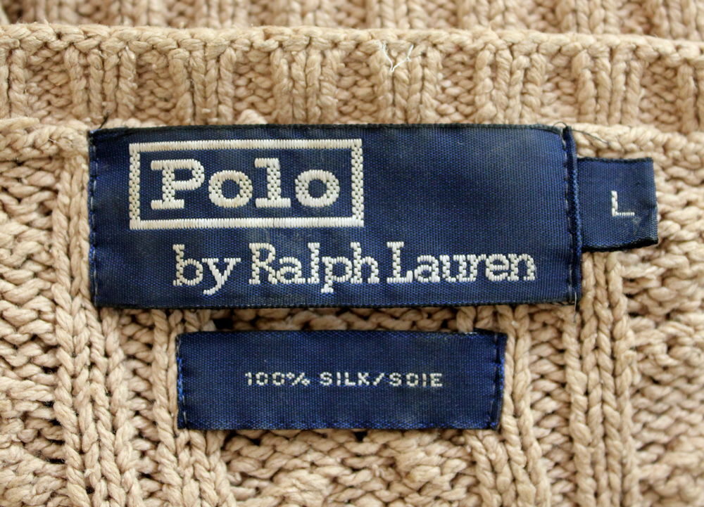 Pull torsad&eacute; soie tricot&eacute; main POLO RALPH LAUREN T.L Vêtements
