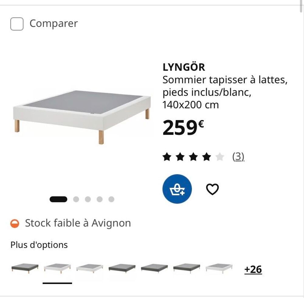 Lit 2 places IKEA 140 x 200 en tr&egrave;s bon &eacute;tat Meubles