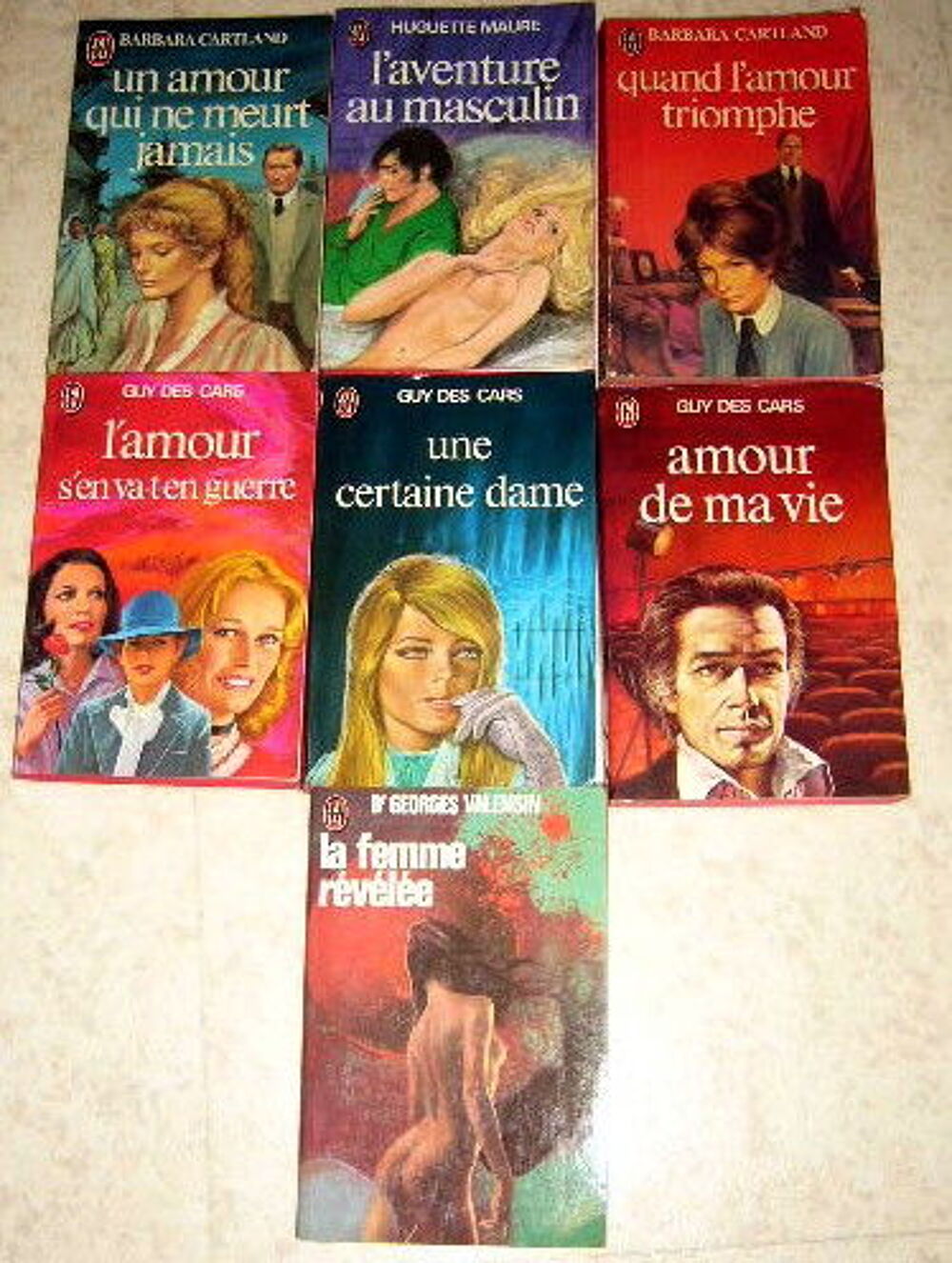mot de 7 livres de poche editions "J'ai lu" et Guy des Cars Livres et BD
