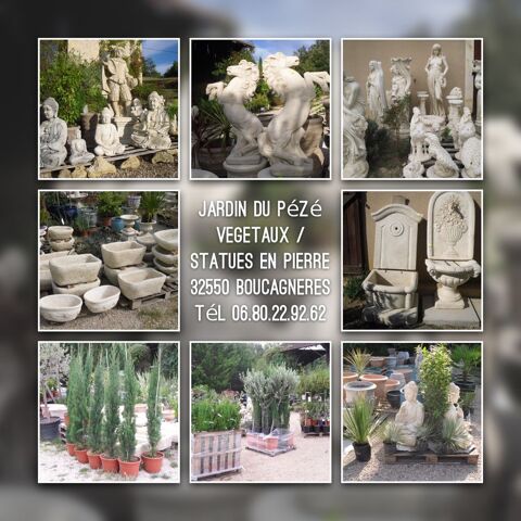 STATUES DE JARDIN /  VEGETAUX / POTERIES , FONTAINES 7 Boucagnres (32)
