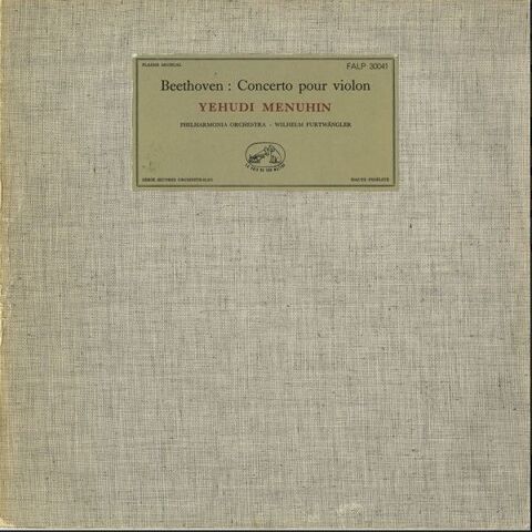 LP Ludwig von BEETHOVEN (Y. MENUHIN) : Concerto pour violon 10 Argenteuil (95)