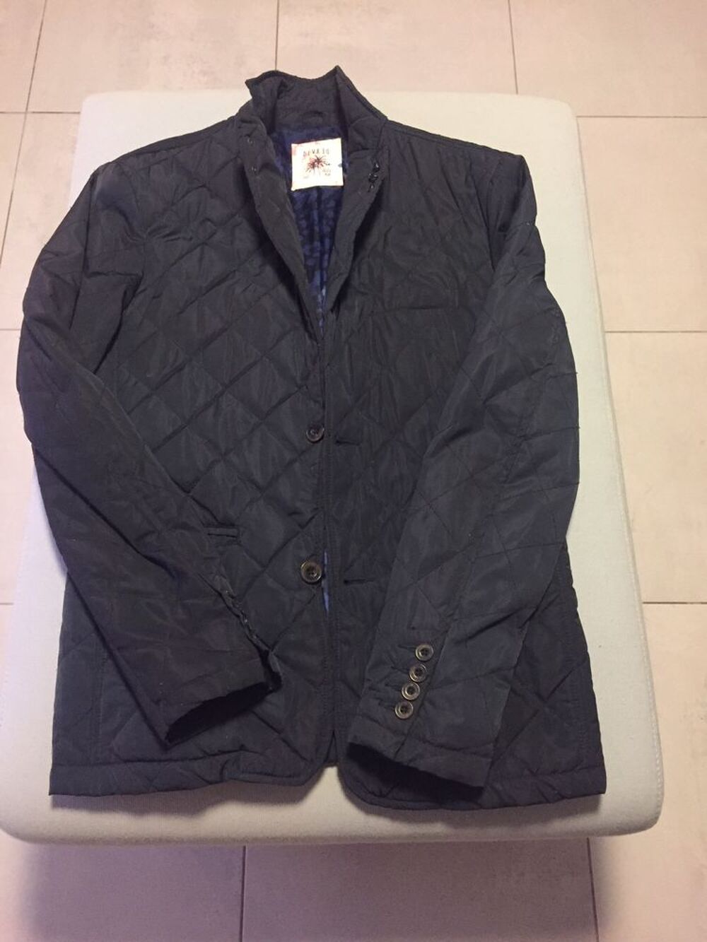 BLOUSON HOMME MATELASS&Eacute; BLEU MARINE Vêtements