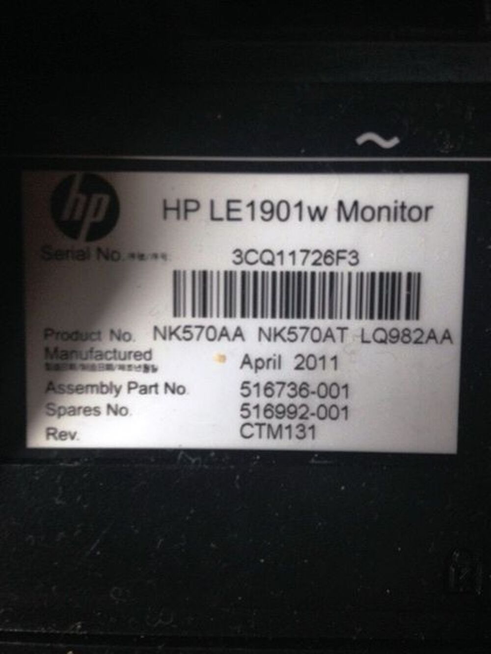 &eacute;cran pc, moniteur pc, HP LE 1901W de 19 pouces Matriel informatique