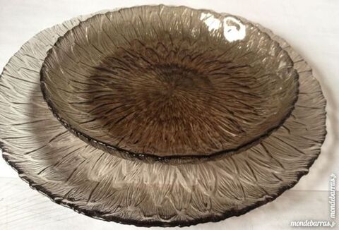 ensemble plats plat et creux en verre brun 2 Achenheim (67)