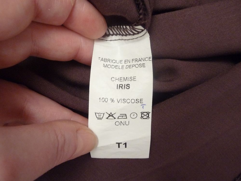 Chemise/ Blouse en Viscose Marron Manches Longue- Ema Blue's Vêtements