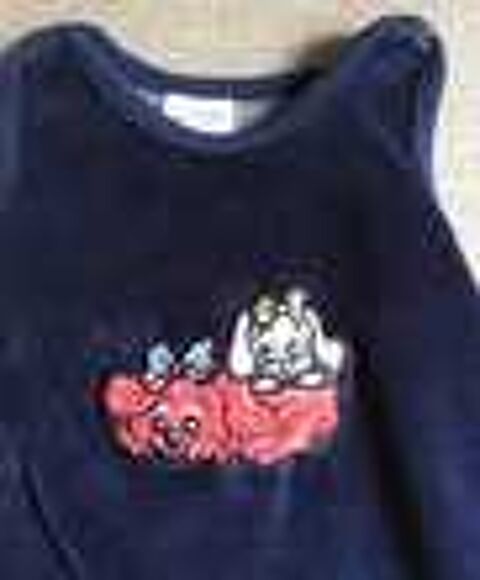 Grenouill&egrave;re / Pyjama sans manche bleu marine chiens - 62 Vêtements enfants