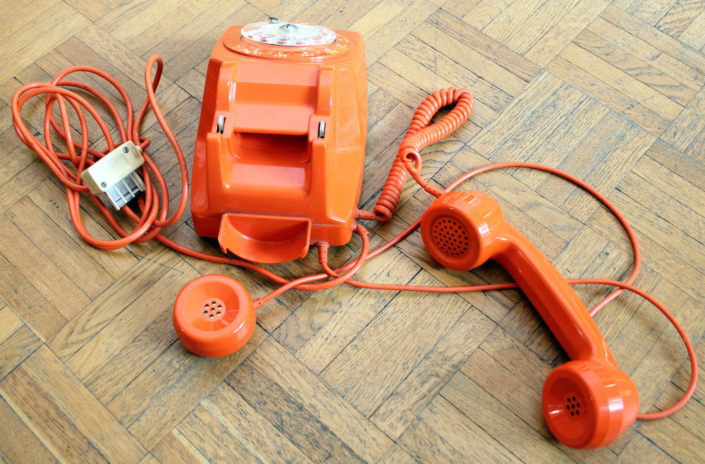 Telephone orange SOCOTEL 1977 Décoration