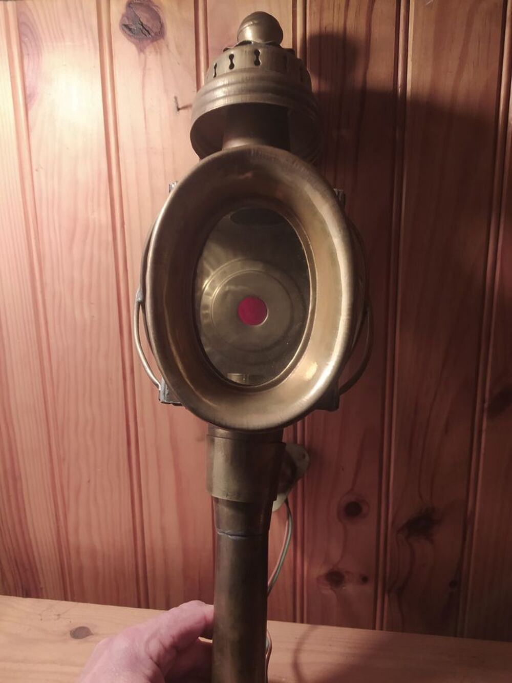 lanterne ancienne en cuivre en applique D�coration