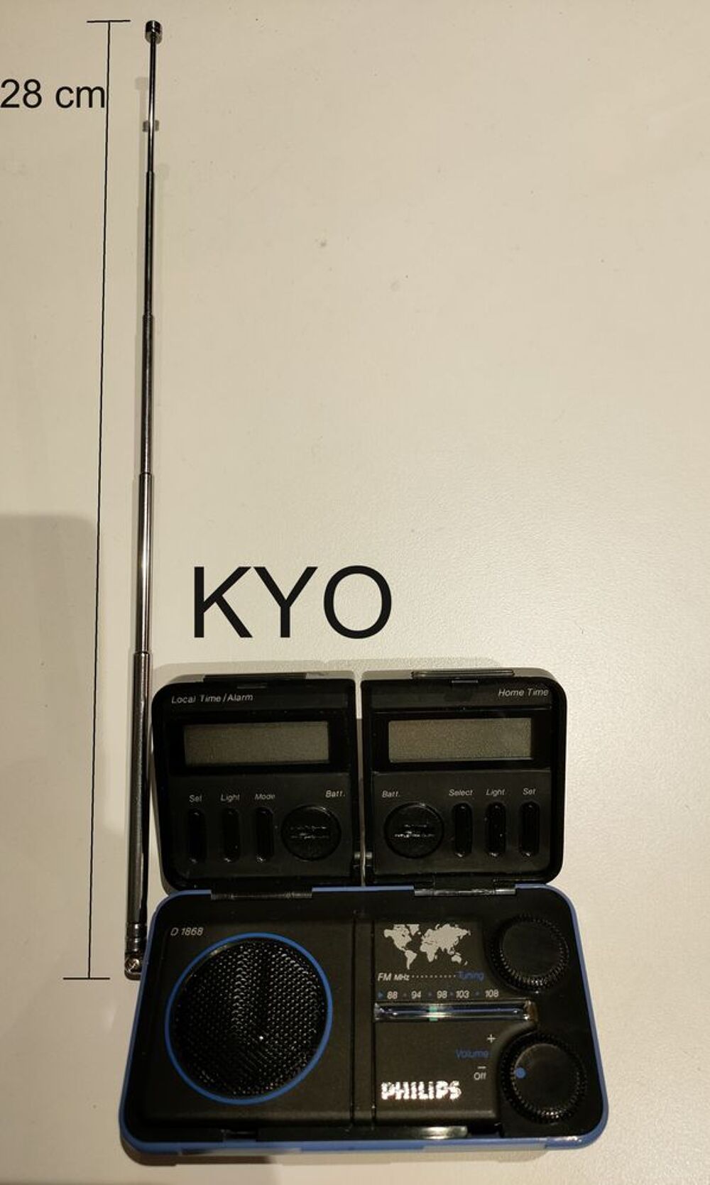 PHILIPS D1868, radio FM pliable voyage, r&eacute;veil double heure Audio et hifi