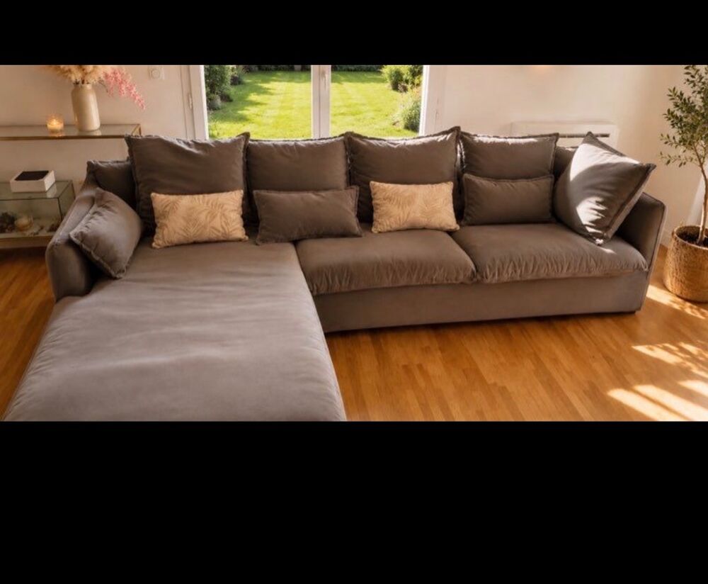 N&eacute;gociable: Canap&eacute; d'angle la redoute ODNA tissu gris Meubles