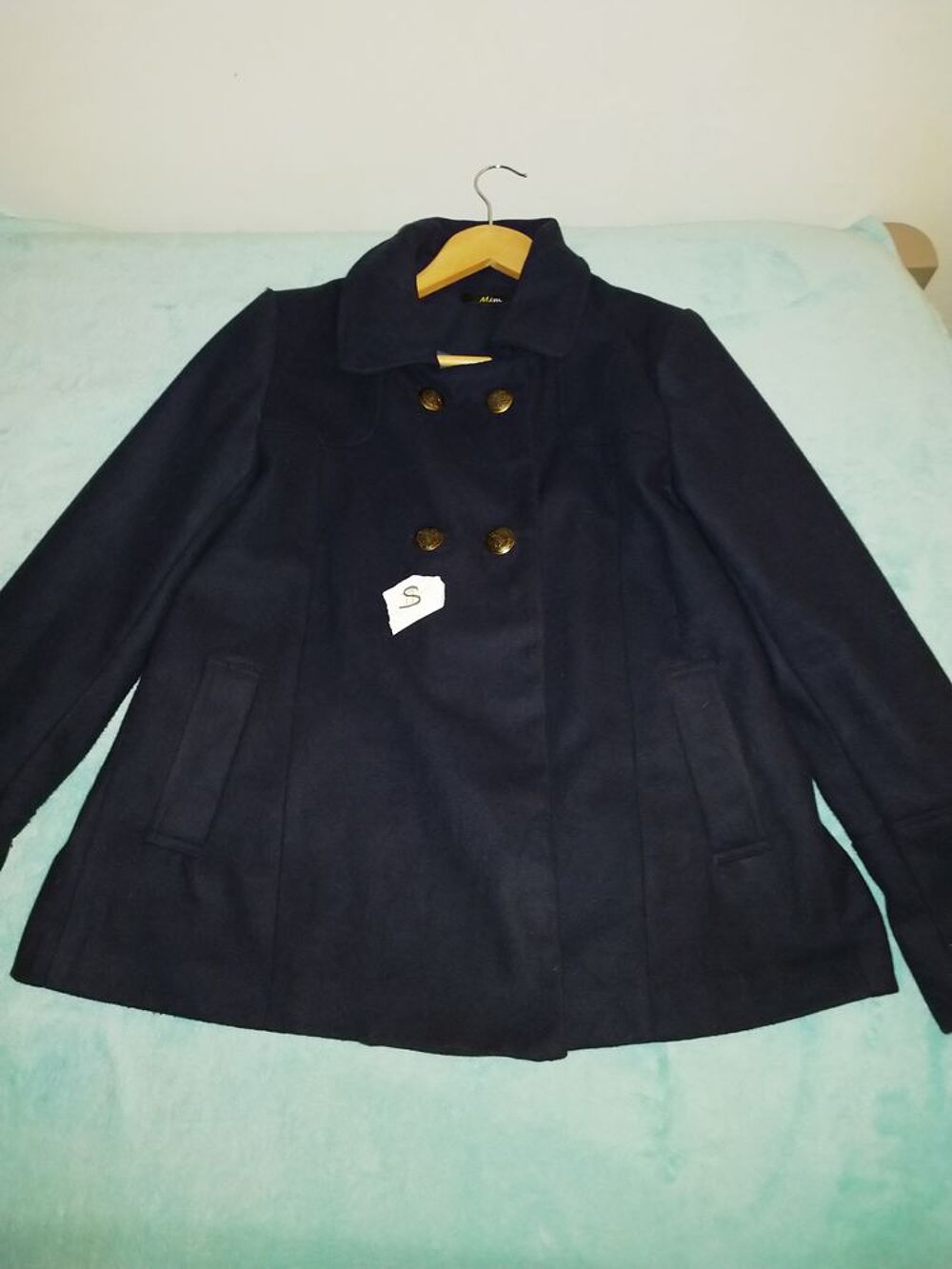 Manteau bleu neuf taille &eacute;vas&eacute; - Taille S Vêtements