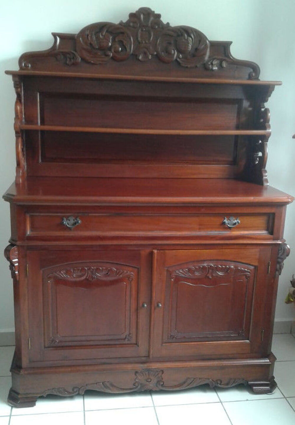 Buffet Mahogany Massif 2 Portes 1 Tiroir Meubles