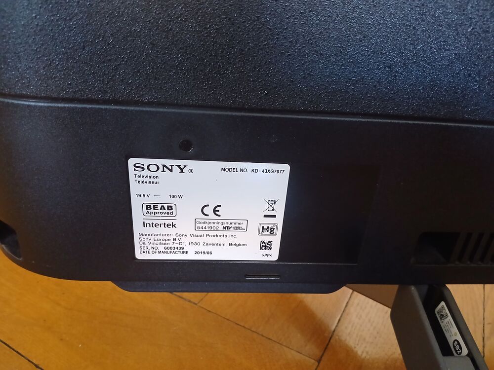 T&eacute;l&eacute;viseur Smart TV Sony (108 cm) ? (mod&egrave;le KD-43XG7077) Photos/Video/TV