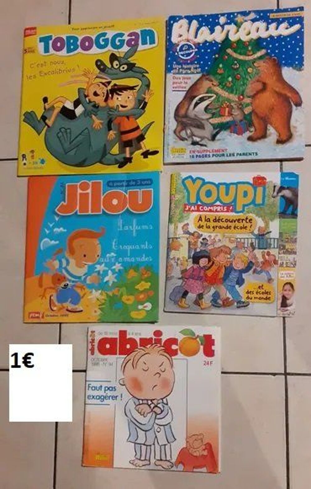 5 magazines enfant 1€ au choix
pas d'envoi Livres et BD