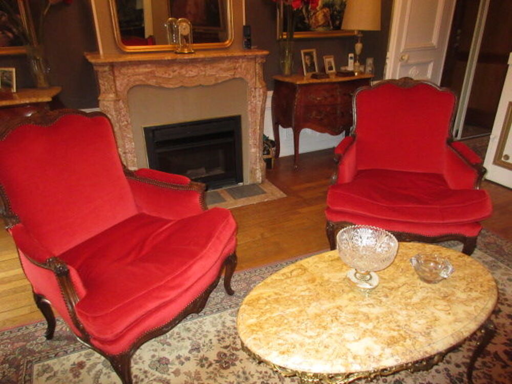 2 Beaux grands fauteuils anciens style Louis xv Meubles