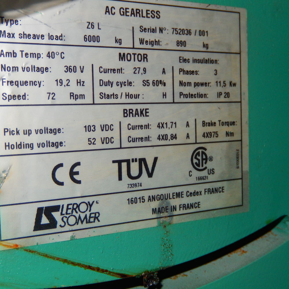 Moteur pour ascenseur jamais servi Bricolage