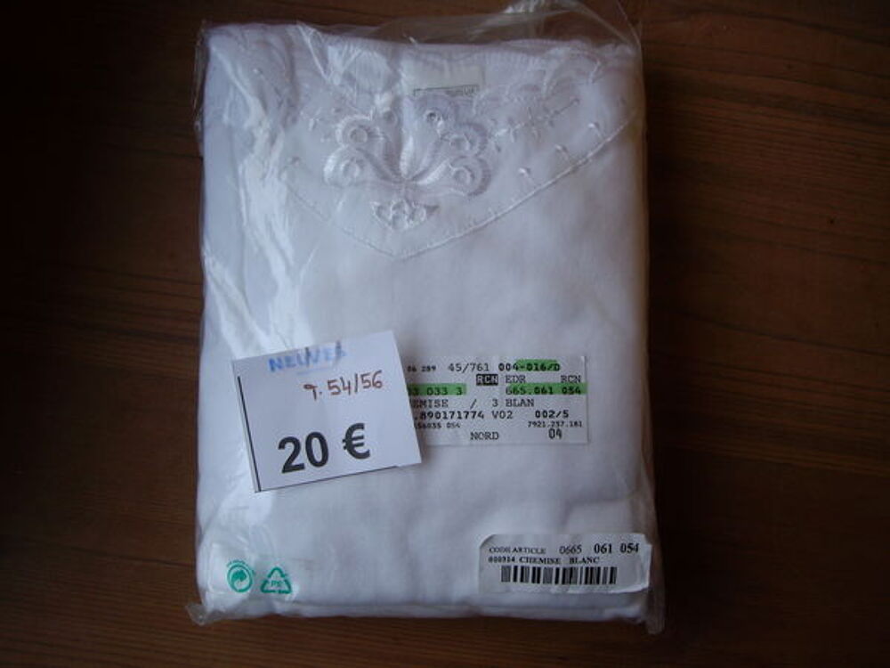 Lots de 3 Chemises (maillots de corps) T. 54/56-Neufs Vêtements