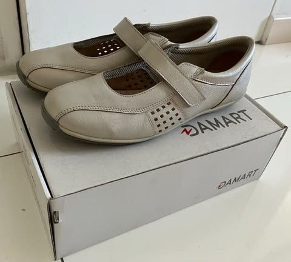 Chaussures Damart, femme, T-38, blanc / &eacute;cru, iridescent Chaussures