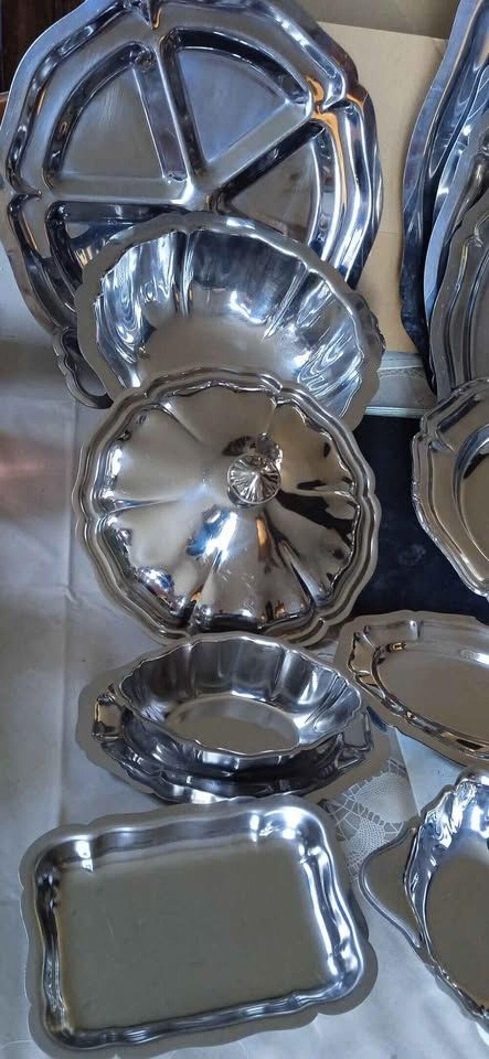 service plat en inox ancien Cuisine