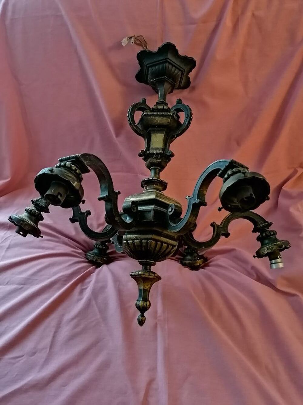 lustre ancien bronze massif Décoration
