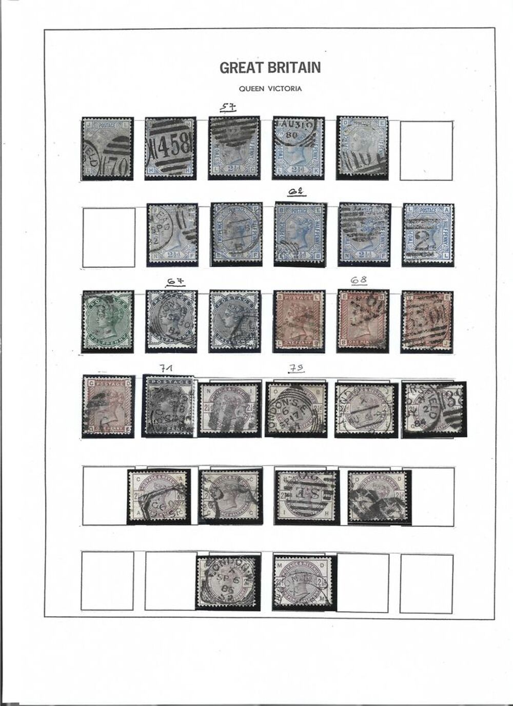 timbres Grande Bretagne 