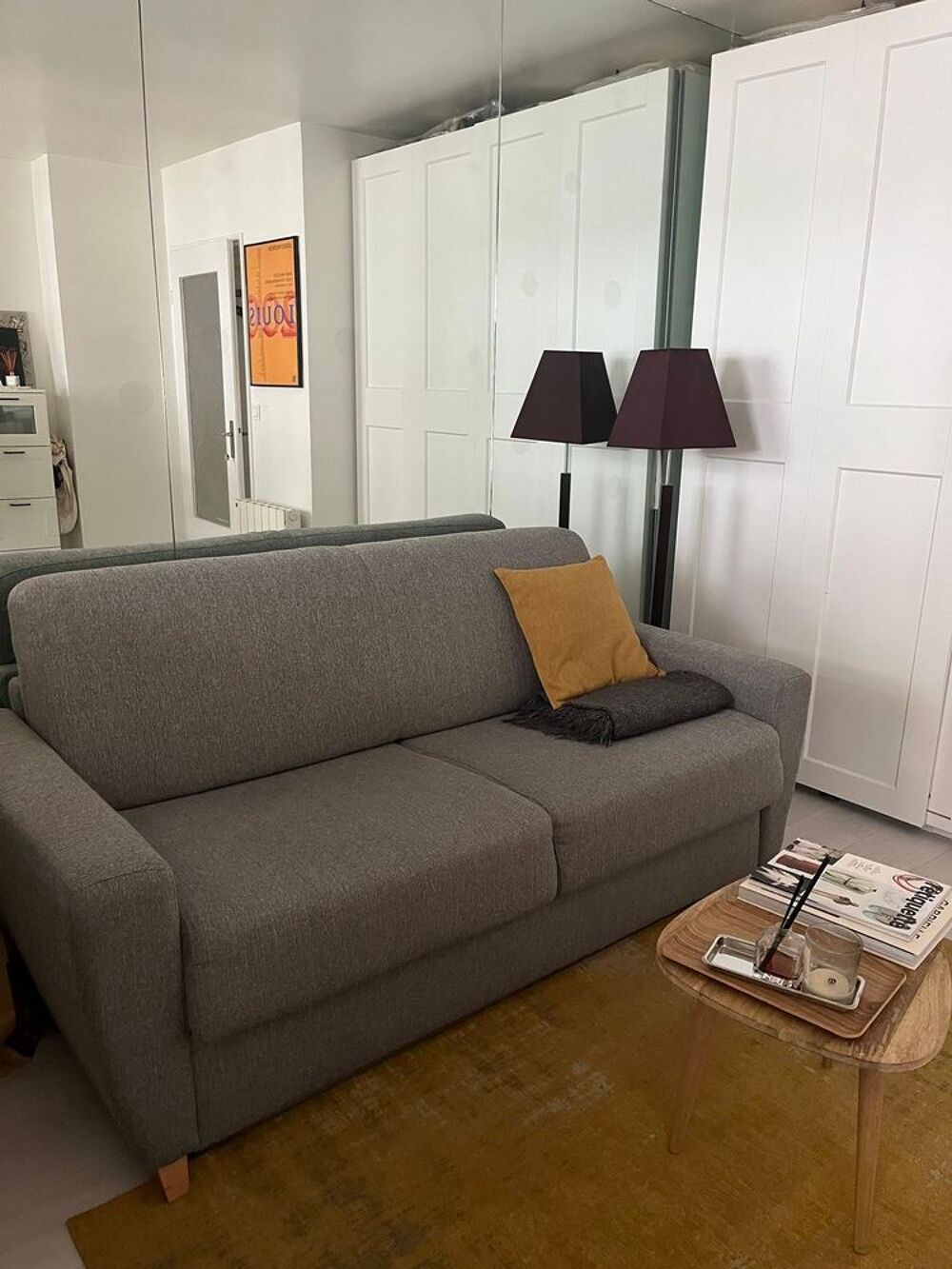 Canap&eacute; Convertible Miliboo Gris en Tweed Meubles