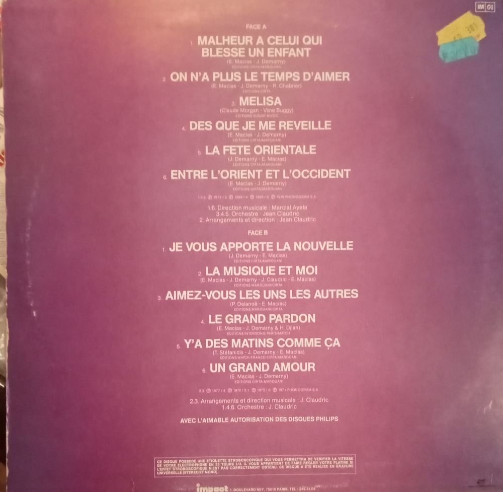 ENRICO MATHIAS / 2 X DISQUES VYNIL 33 TOURS CD et vinyles