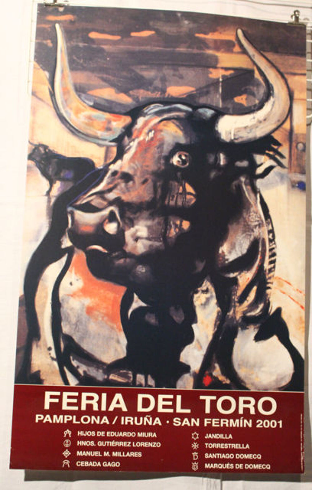 AFFICHE " FERIA DEL TORO PAMPLONA 2001 " Décoration