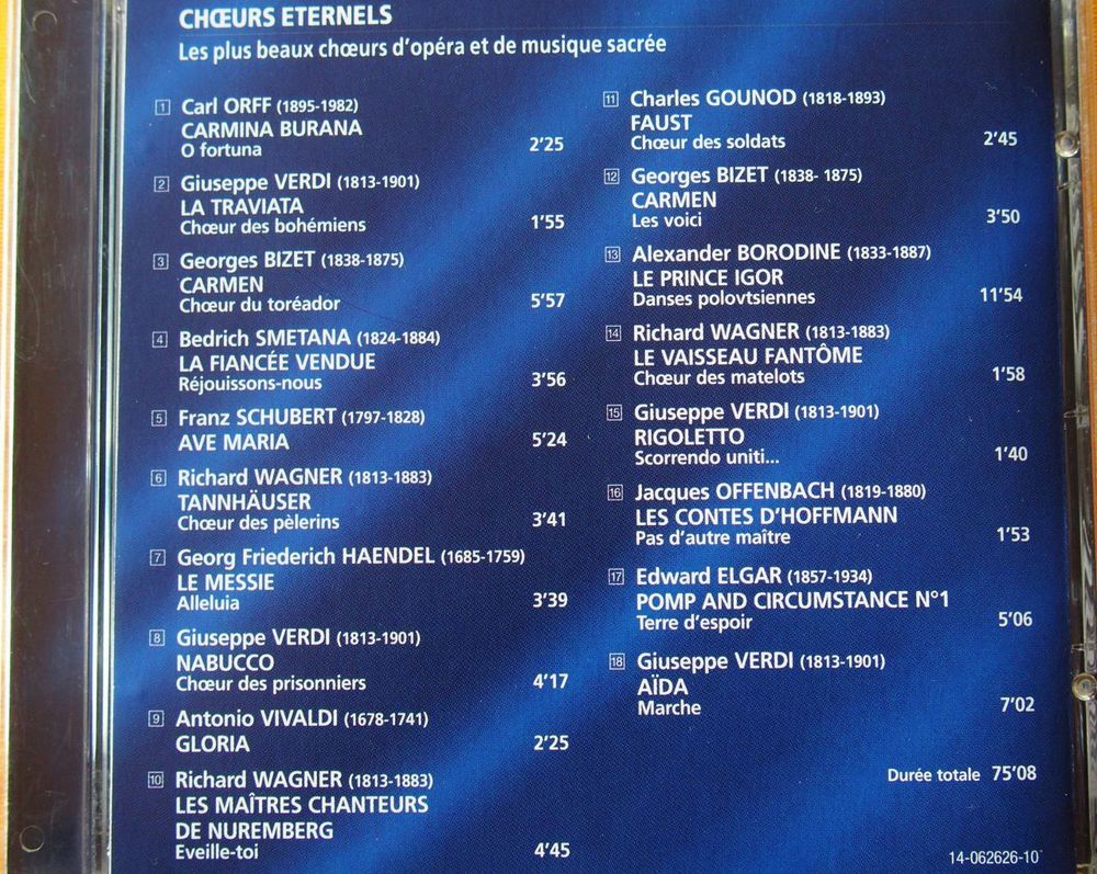 CD CHOEURS ETERNELS CD et vinyles