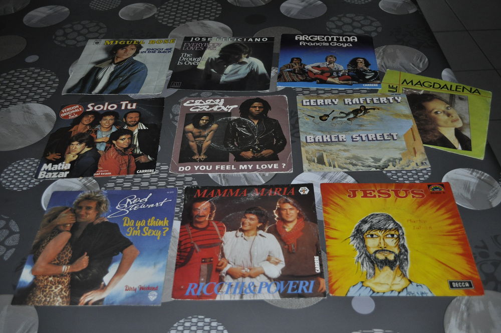 Lot de 45 tours vinyles avec &quot;Rod Stewart &quot; CD et vinyles