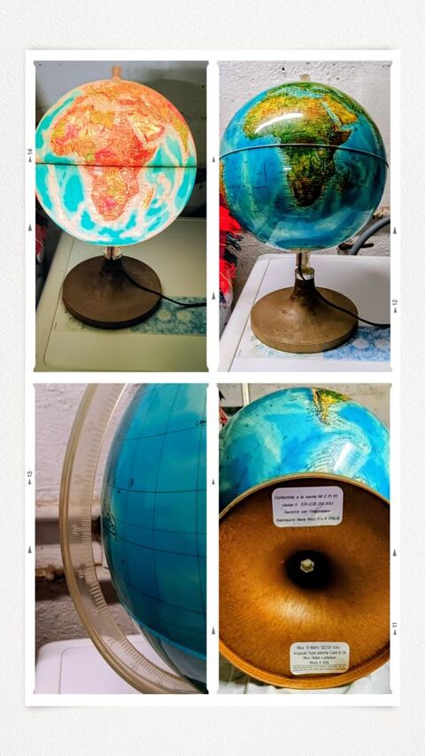 ?GLOBE TERRESTRE LUMINEUSE 
SUR SOCLE  15 zanville (95)