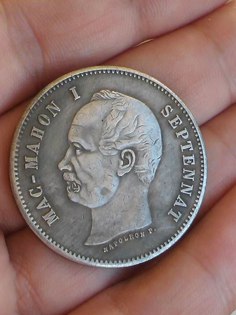 pi&egrave;ce monnaie 5 francs 1874 Mac-Mahon I septennat Essai 