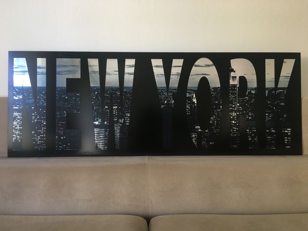 Tableau verre/miroir New-York 140x50cm Décoration