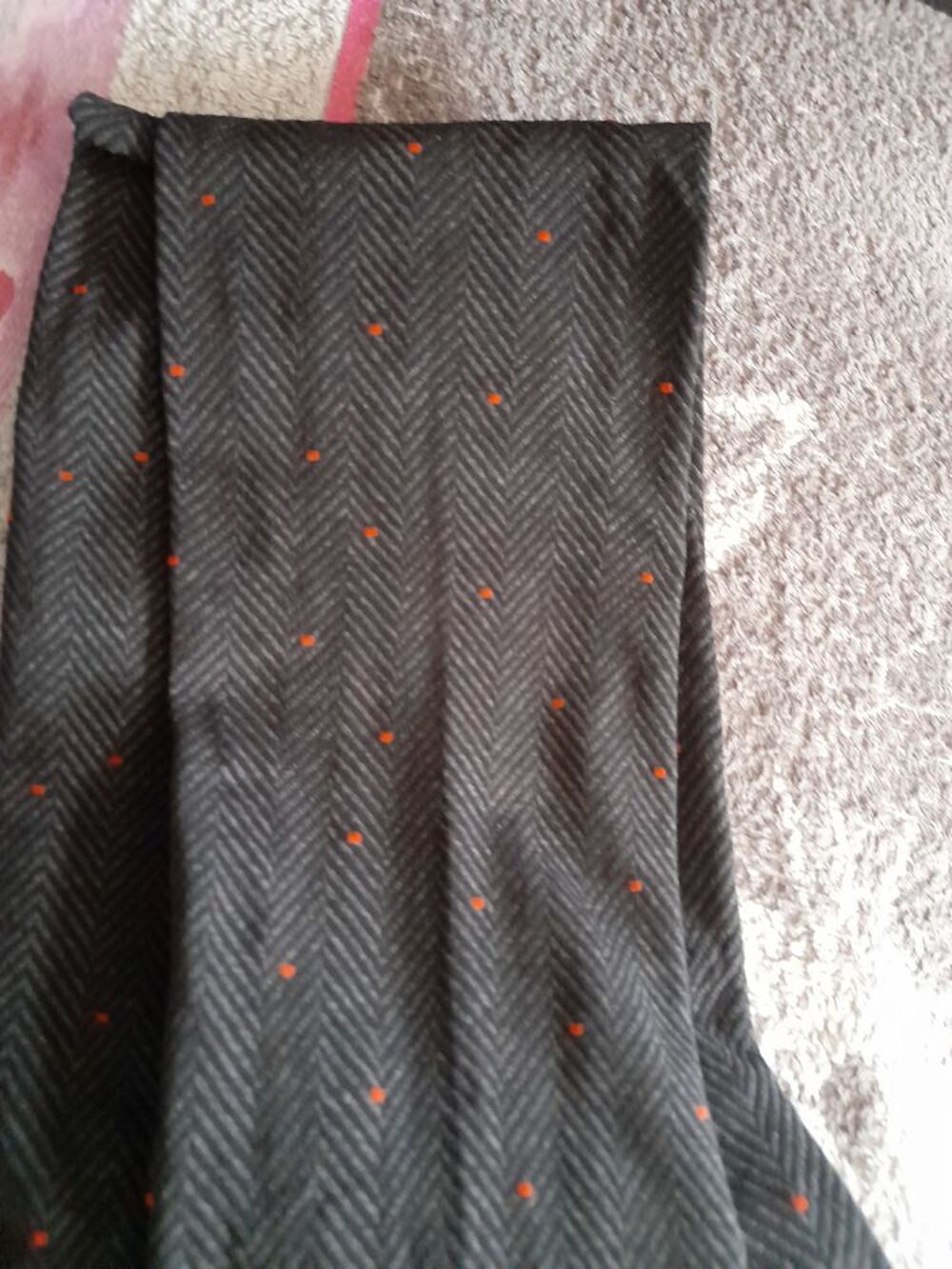 collant GABRIELLA a motifs NEUF, gris fon&ccedil;&eacute; points rouge T4 Vêtements