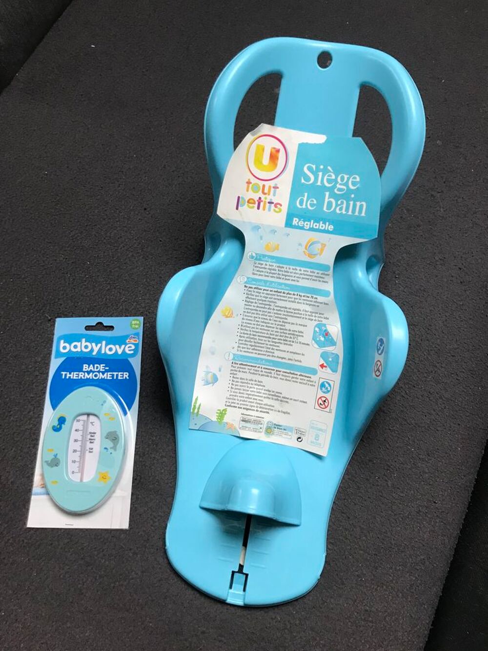 Lot si&egrave;ge de bain + thermom&egrave;tre de bain Puériculture
