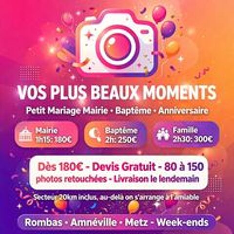   Photographe Mairie Mariage Baptême dès180€  Amneville-Metz   