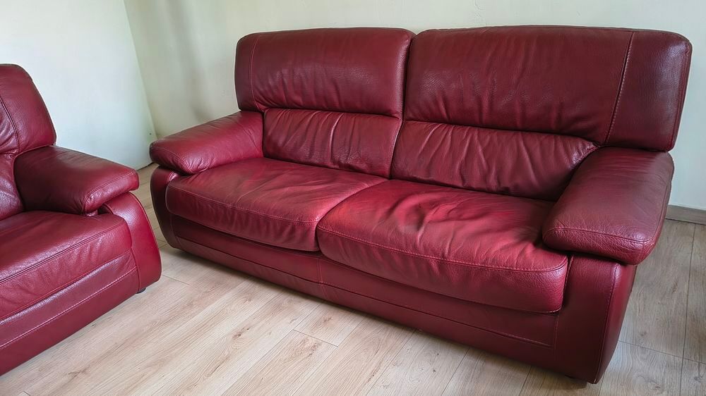 Canap&eacute;+Fauteuil en cuir de Buffle Meubles