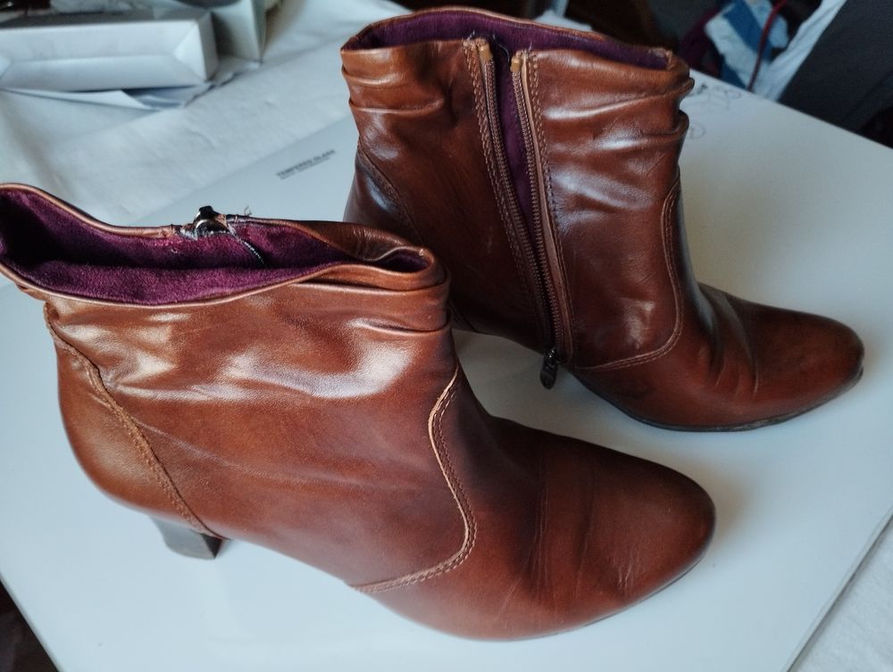 Bottines cuir fauve pointure 39 Chaussures