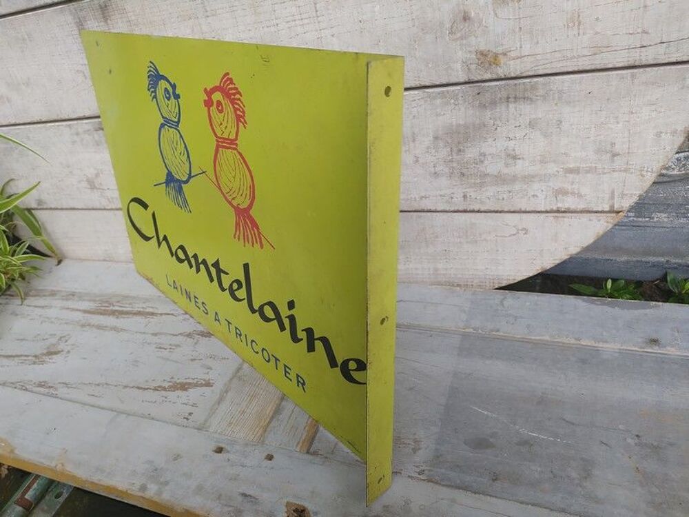 Plaque T&ocirc;le Publicitaire Chantelaine Laine Tricot Mercerie 