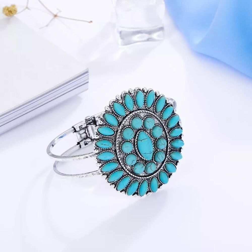 Bracelet boh&egrave;me turquoise Bijoux et montres