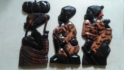 Statuettes murales africaines en bois (Tek) 20 Crteil (94)