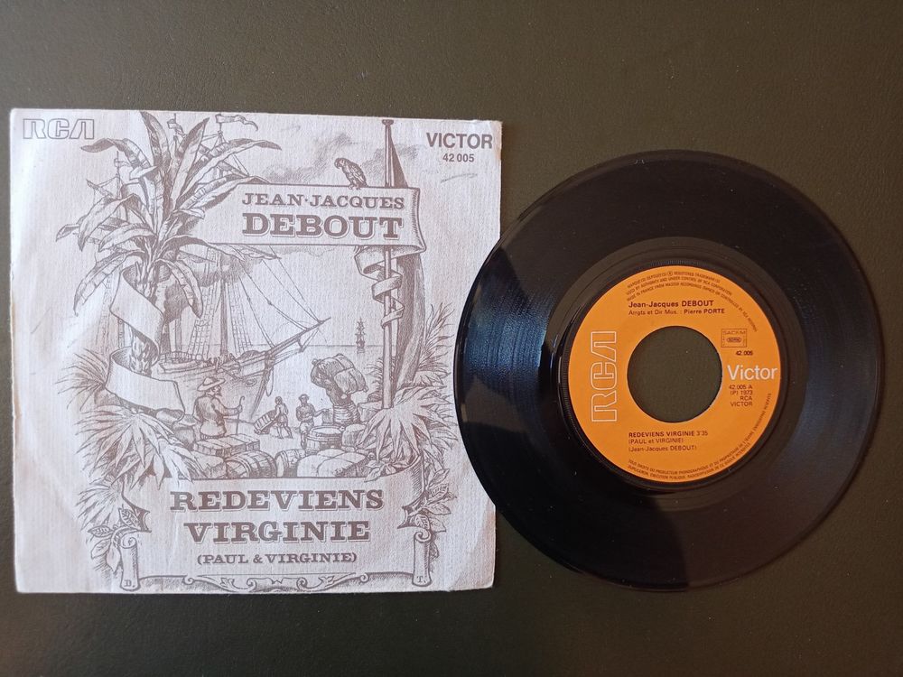 Lot 4 Disques vinyles 45T, vari&eacute;t&eacute; fran&ccedil;aise 1960 &agrave; 90 CD et vinyles