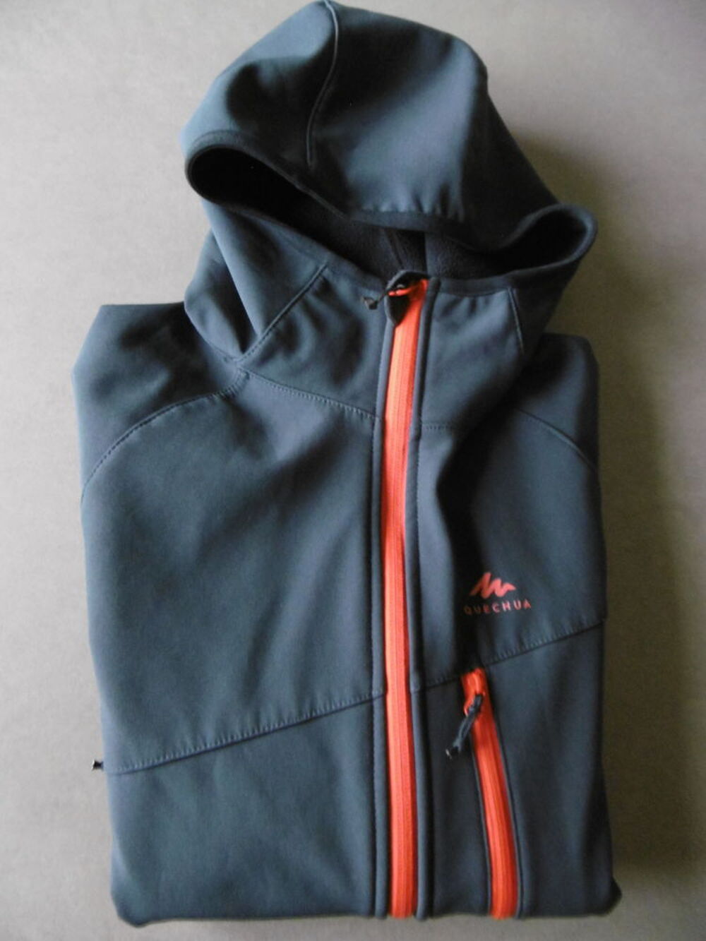 Blouson d&eacute;perlant &agrave; capuche, noir QUECHUA 12-13 ans Vêtements enfants