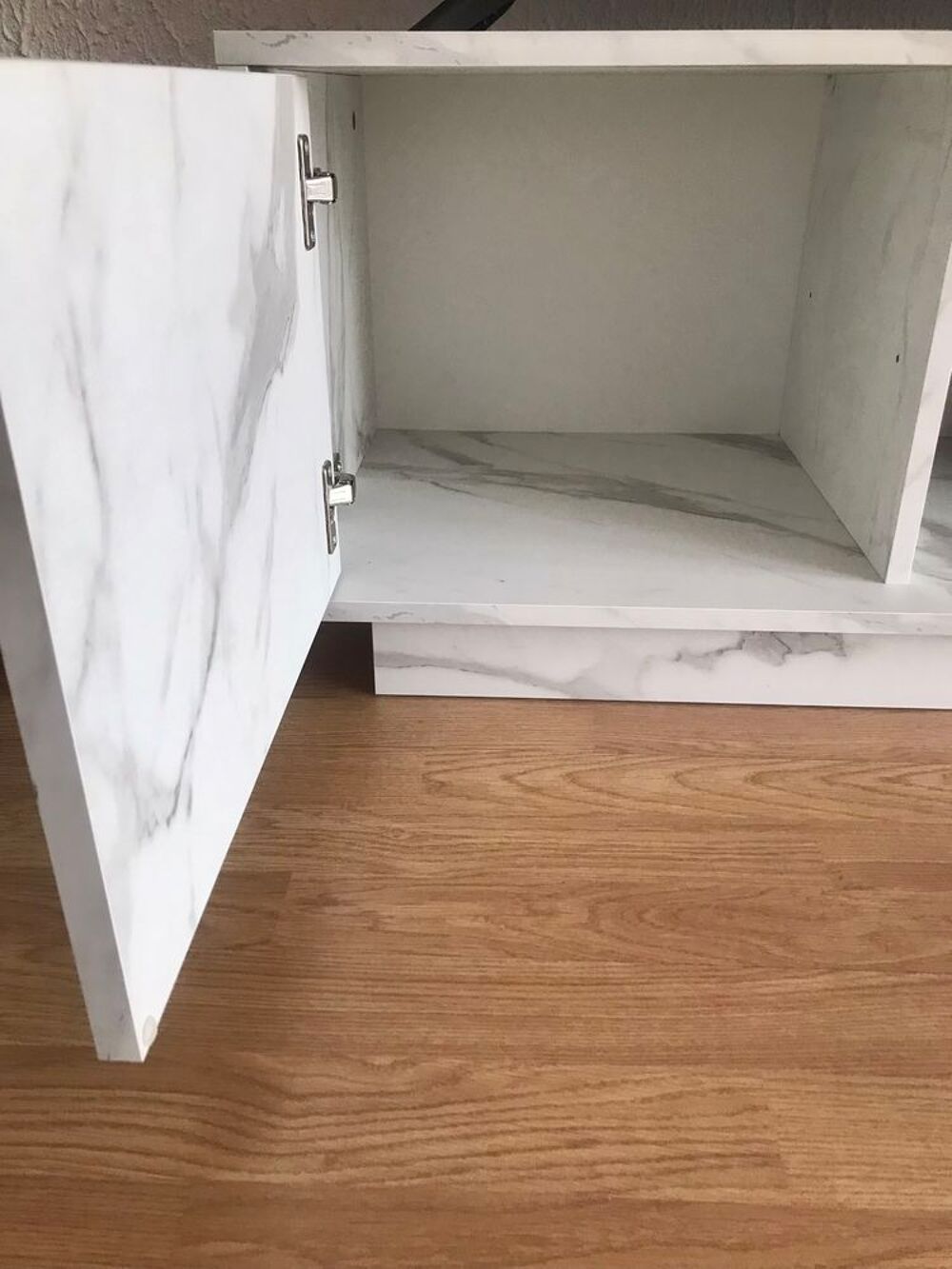 Meuble tv effet marbre blanc Meubles