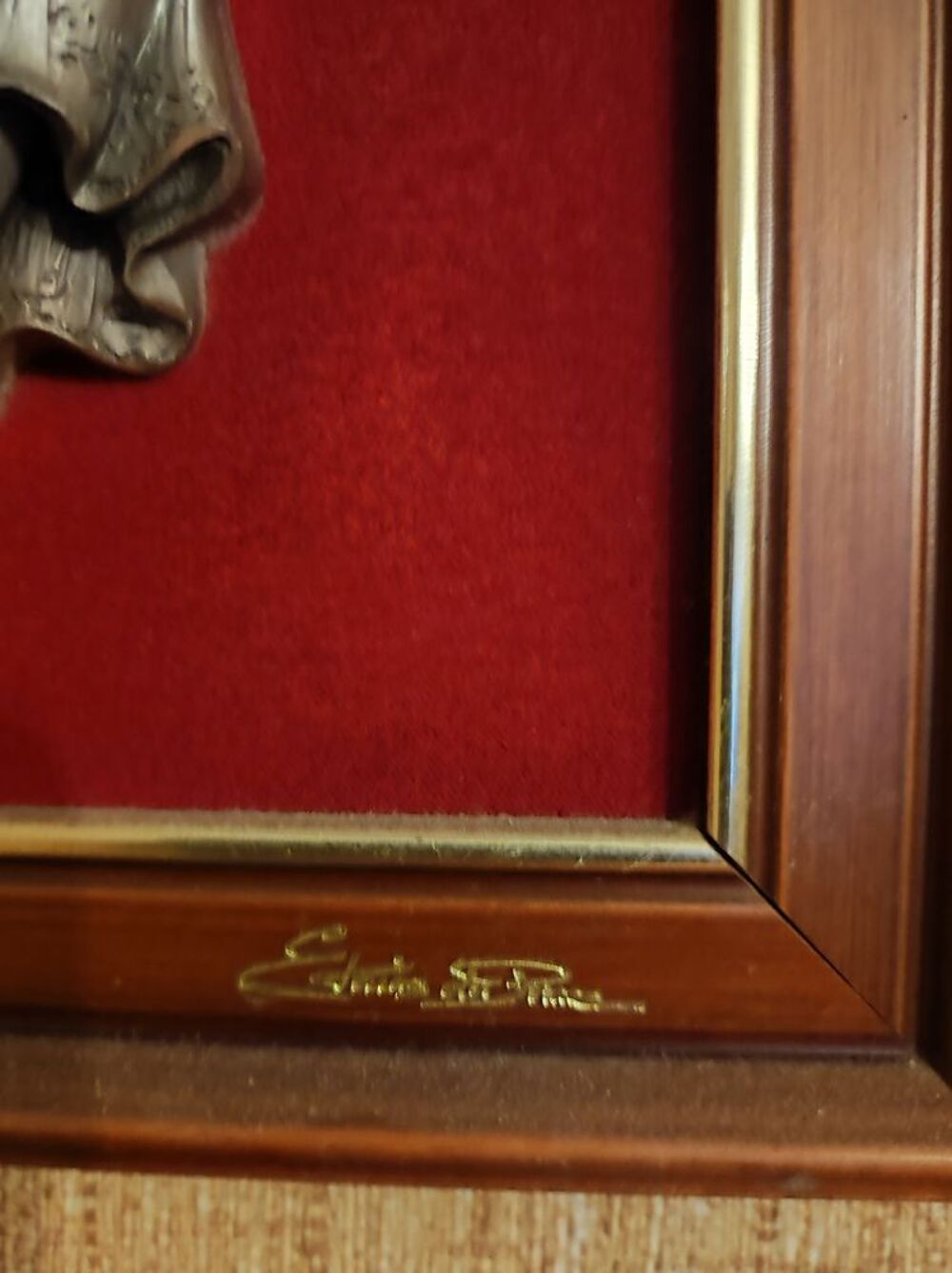 Tableau &eacute;tain et velours Décoration