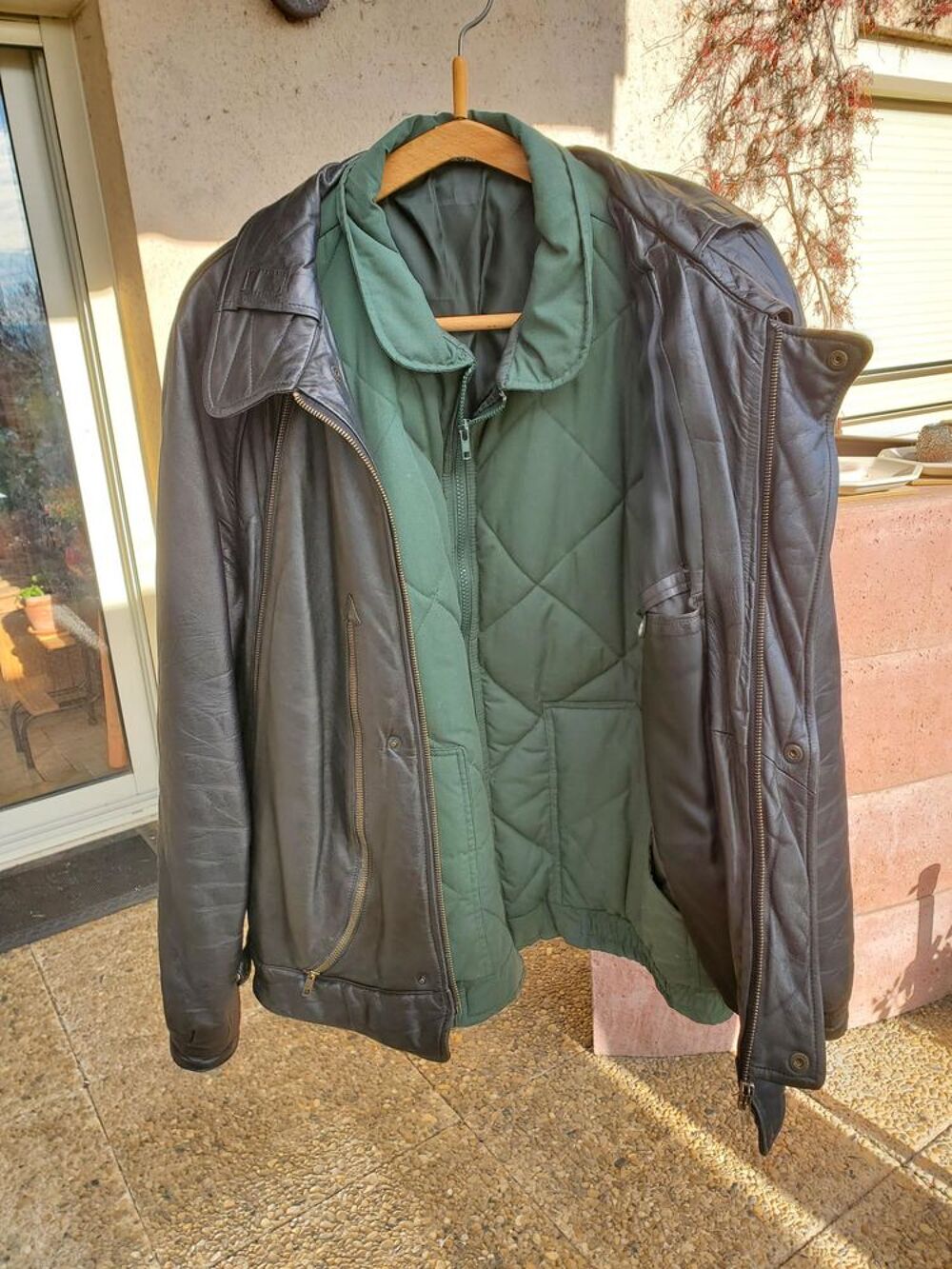 BLOUSON EN CUIR AVEC GILET Vêtements